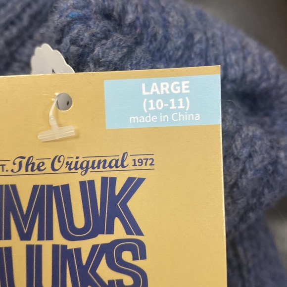 MUK LUKS Men's Morty Ragg Wool Slipper Sock, Denim size large - Picture 6 of 9